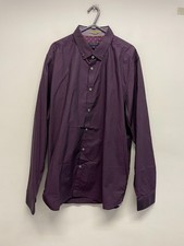TED BAKER MENS SHIRT PURE COTTON IN PURPLE SIZE 2XL BNWT S758