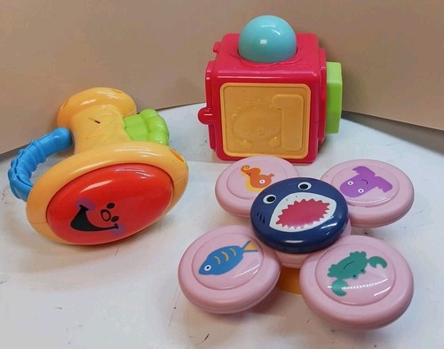 Fisher Price Mattel First Years Blocks Baby Infant Toys Lot of 3 Sensory Toys