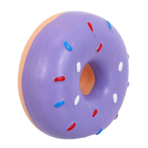  Donut Sound Toy Interactive Dog Squeaky Flexible Chew Ring Teething - Zdjęcie 6 z 18