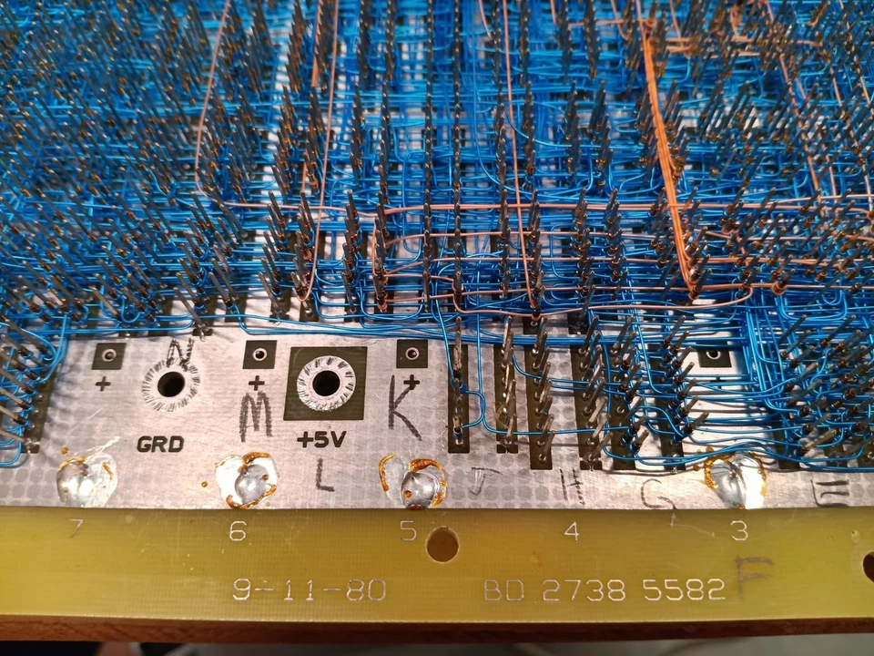 PCB depuración Wire-Wrap 1980 - BD 2738 5582 - placa lógica de pantalla Char Rec Foto 2 de 4