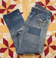 Vintage 70s Levi's 505 Denim Jeans Patchwork 38x31" Talon Zipper AS IS