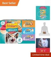 Purina Wet Cat Food Variety Pack, Tasty Treasures Prime Filets With Ocean Fis...