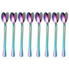 Rainbow Long Handle Spoons Coffee Stirrers Premium Stainless Steel Coffee  T...