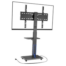 Rolling TV Stand with Power Outlet, Mobile TV Cart for 32-75 Inch TVs 2-GM-A01