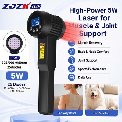 5W LLLT Laser Therapy PBM Device Triple Wavelength for Muscle Joint Flexibility