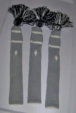 3 BRAND NEW Acrylic Hybrid Rescue Utility Golf Club Head Cover Lot Gray & White
