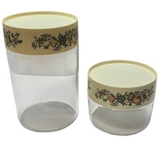 Vintage Pyrex Spice O Life Glass Canister Set of 2 With Lids Made in USA