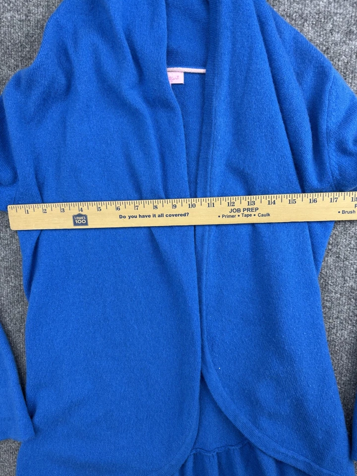 Suéter Lilly Pulitzer Mujer Pequeño Azul Cachemira Cárdigan con Capucha Volantes Dobladillo Foto 4 de 4