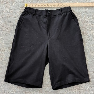 Relax Mode Men's Black Casual Shorts Cotton Elastic Waist Pockets