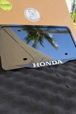 Honda 3d License Plate Frame Glossy Black Acrylic Pleas Read Description