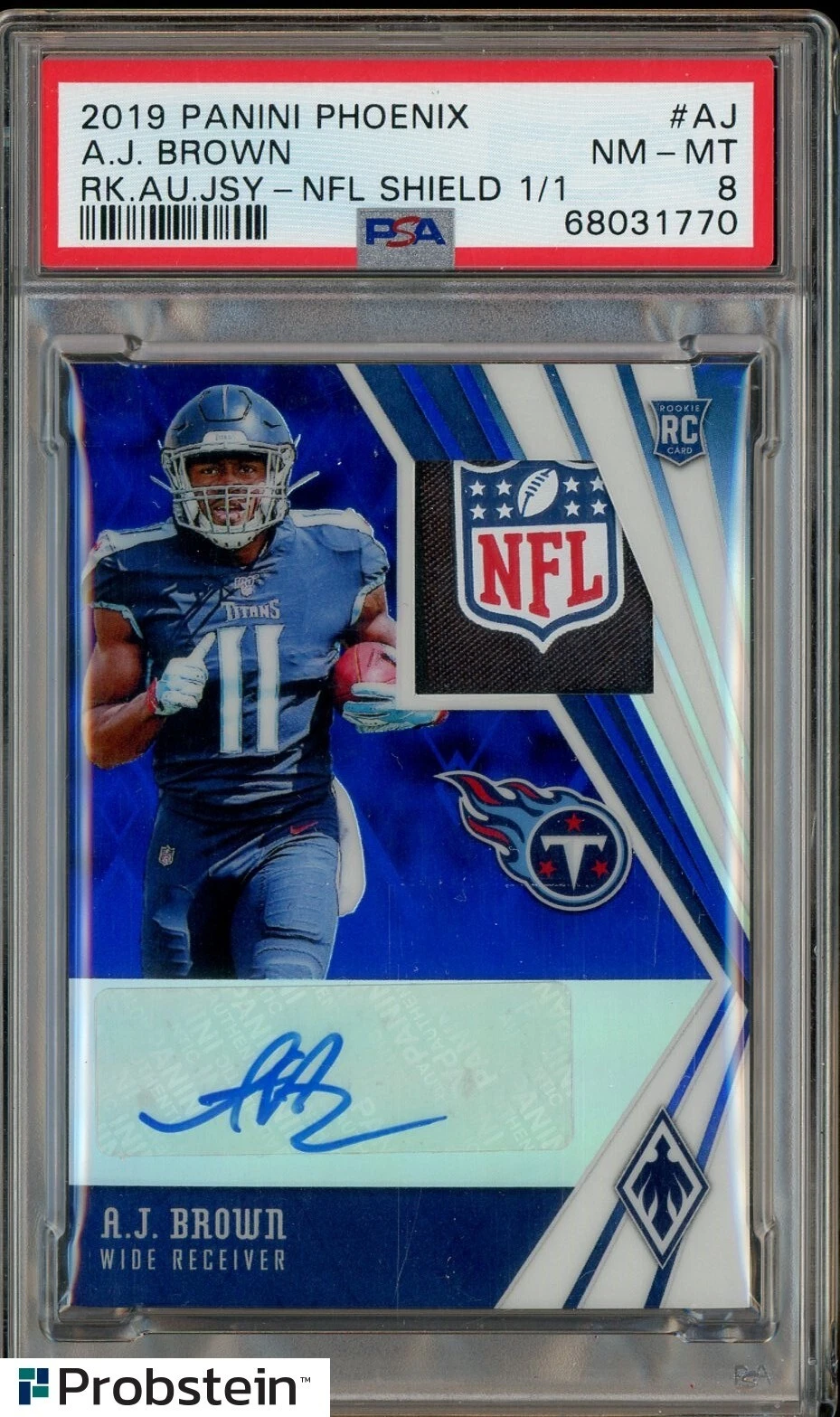 AJ Brown Panini Phoenix Rookie Autograph Jersey #AJ NFL Shield 1/1