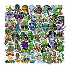 ⭐ Set 50 adesivi sticker bomba sticker stile alieno/fiffer erba fumo alieno
