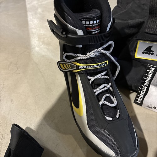 Rollerblades Zetra Blade Black & Yellow Mens Size US 11 EUC Manual Pads Bag - Picture 3 of 15