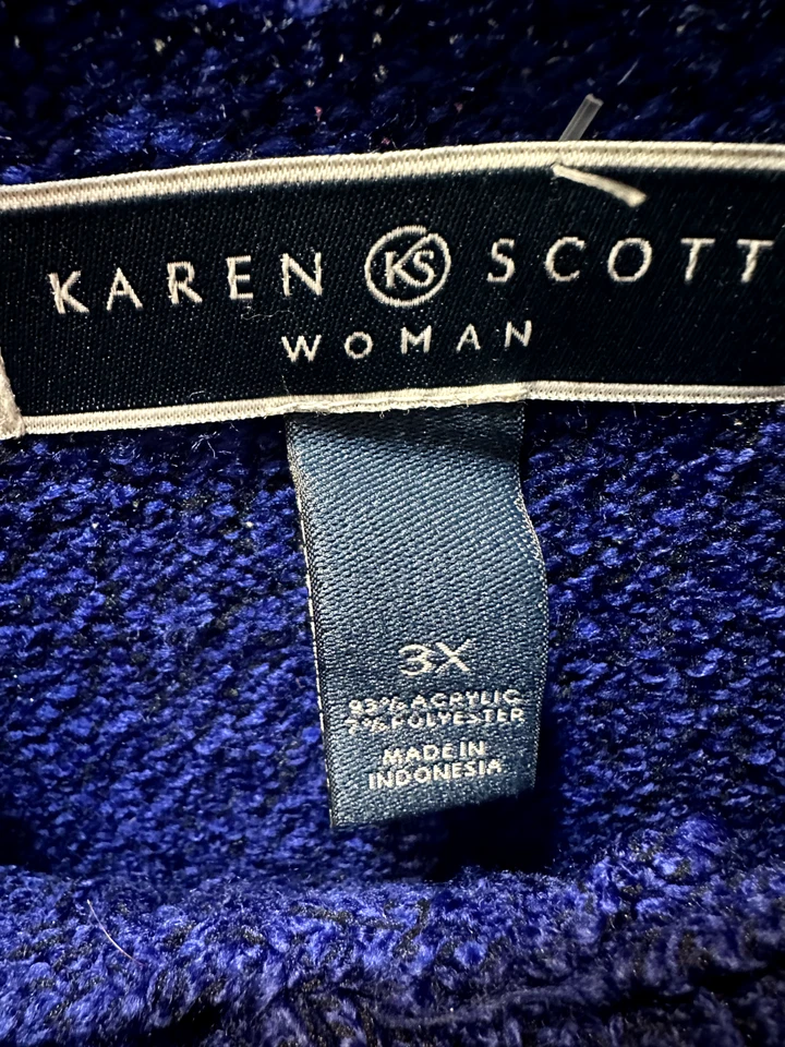 Suéter Suéter Tejido Karen Scott Mujer Talla 3X Grandmacore Preppy Maduro Foto 3 de 4