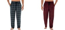 Men George Black Red Plaid Green Fleece Velour Pajama Lounge Pants S M 3XL P1