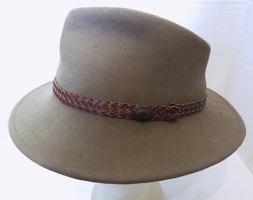 Brown Hat Leather Braided Band 