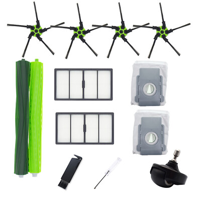 Main Brush Side Brush Filter Wheel Dust Bag Set for IROBOT ROOMBA S9 S9+ Sweeper