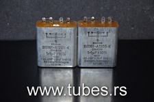 Two vintage Siemens PIO capacitors 1 uF 1 uF 160V Klangfilm tube audio 1 1mfd
