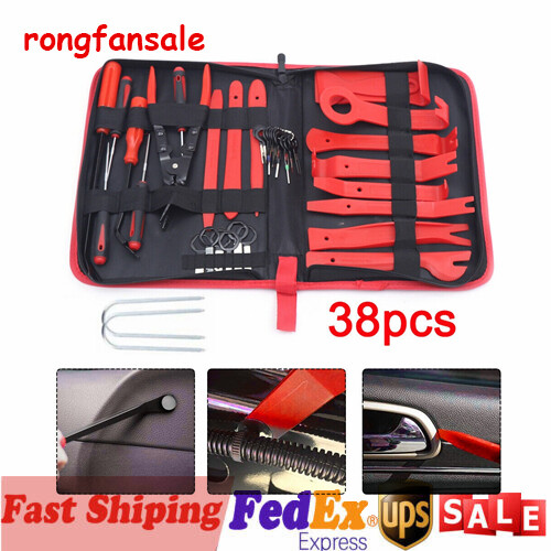 Car Trim Removal Molding Tool 38pc Radio Body Door Panel Pry Dashboard Kit Clips
