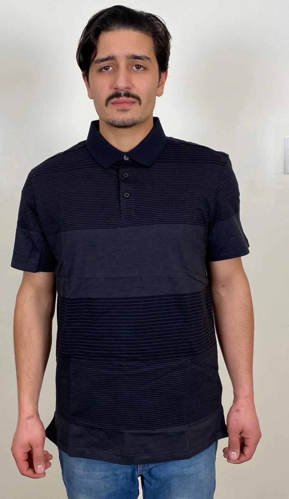 Calvin Klein Liquid Touch Polo Shirt, Black Beauty, M
