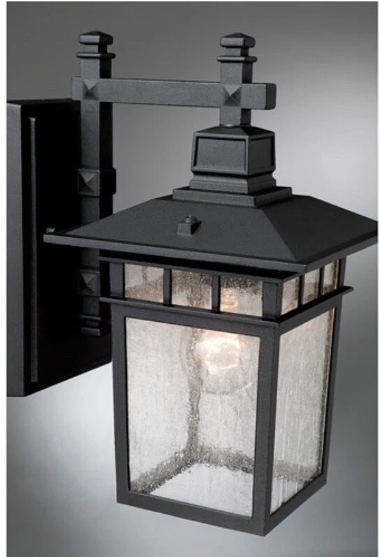 Linterna de pared exterior negra texturizada Savoy House 5-9590-BK Linden 1 luz 13 pulgadas Foto 2 de 4