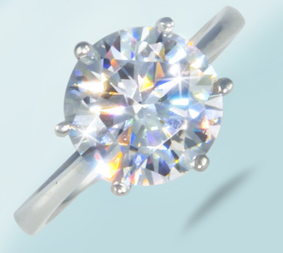 Our Secret Jewelers 3 Ct Round Vintage Brilliant Top Russian CZ Moissanite Simulant Ring – Sterling Silver, Size 7