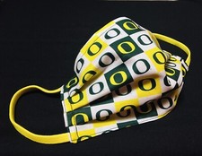 Handmade "Oregon Ducks" Face Covering/ Mask, Adult Size XL, Three Layers, Wire