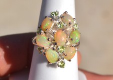 Opal Ring in Sterling Silver -- Size 8