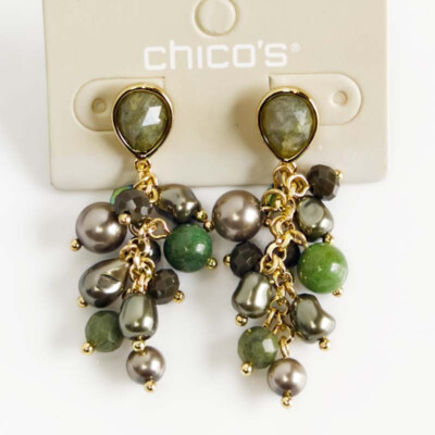 New Chicos Boho Beads Cluster Drop Earrings Chic Women Party Vacation Jewelry