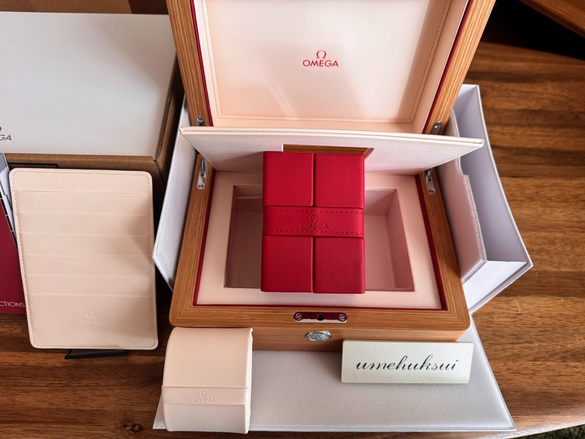 Omega Authentic Wooden Watch Box Travel Red Cube Latest Model