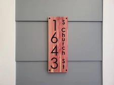 Custom House Street Number And Name Address Plaque Modern House Sign Carved Wood