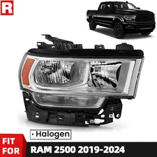 For 2019-2024 Ram 2500 3500 Halogen Chrome Headlight Assy Right Passenger Side