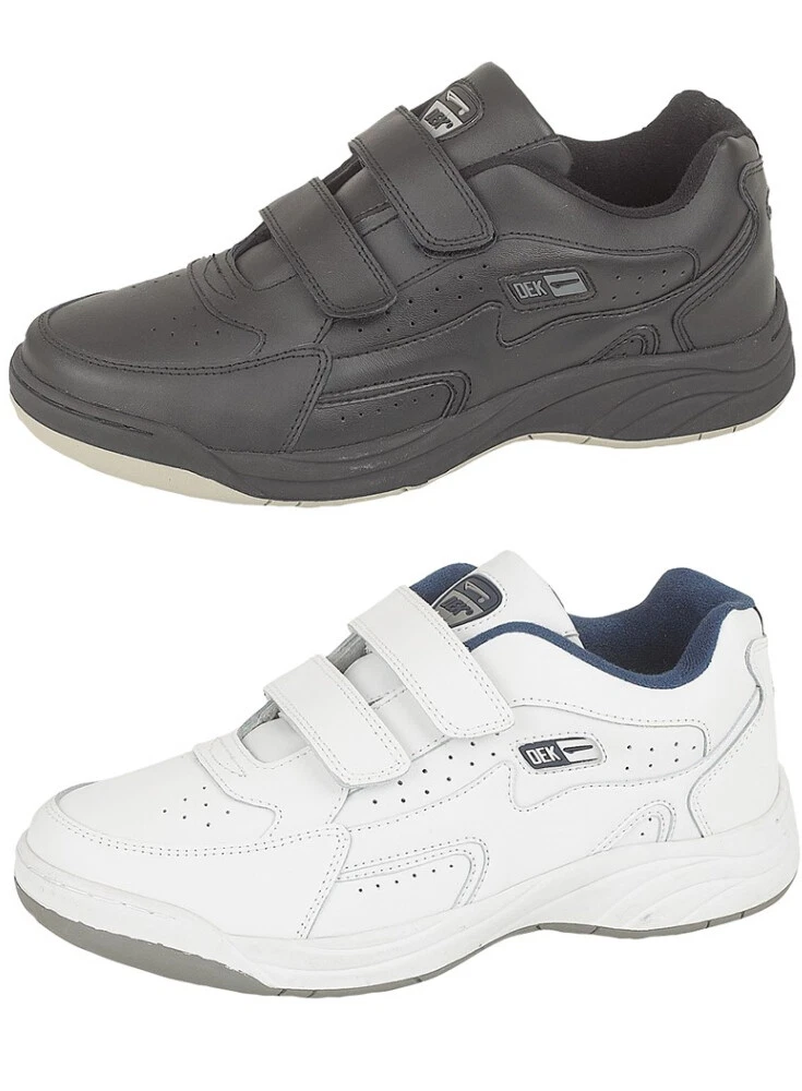 Mens leather best sale velcro trainers