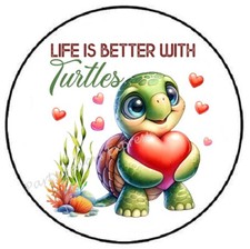 LIFE IS BETTER WITH TURTLES ENVELOPE SEALS LABELS STICKERS PARTY FAVORS