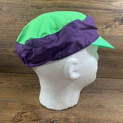 Vintage 80s 90s Bud King of Beers Neon Purple & Green Painters Hat Nice - Picture 6 of 6
