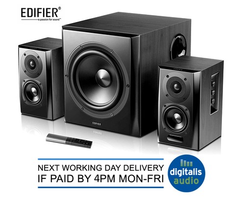 Edifier S351DB Bluetooth Subwoofer Speaker System Black PC Gaming 2.1 S350DB - Picture 1 of 6