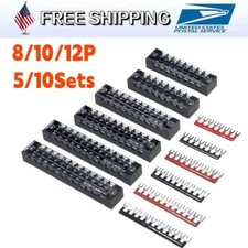 US Dual Row 8-12 Positions 600V 15A Screw Terminal Block Terminal Barrier Strip