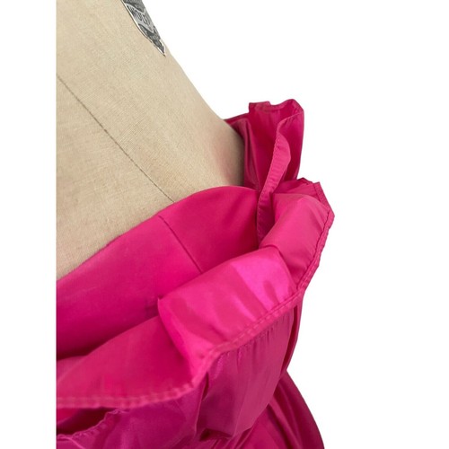 VICTOR COSTA Dress Magenta Strapless Party Gown Sz 4 Neiman Marcus Vtg Taffeta - Picture 8 of 11