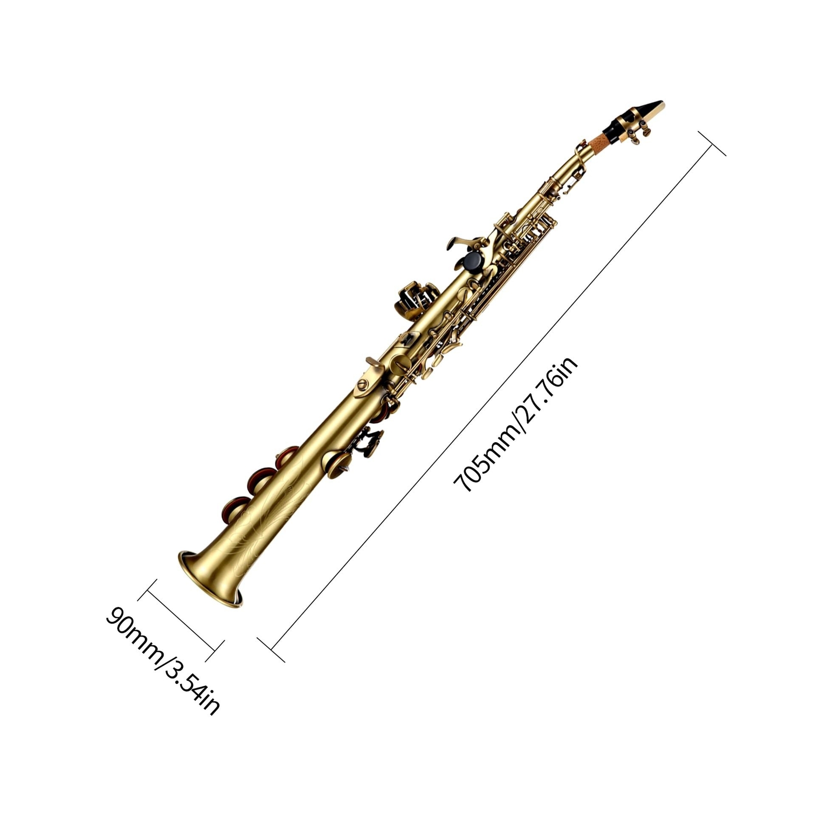 Btuty Straight Bb Soprano Saxophone Nickel Plated Sax straight saxophone Prof...