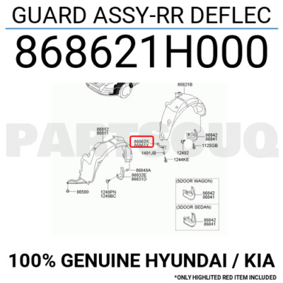 868621H000 Genuine Hyundai / KIA GUARD ASSY-RR DEFLEC | eBay
