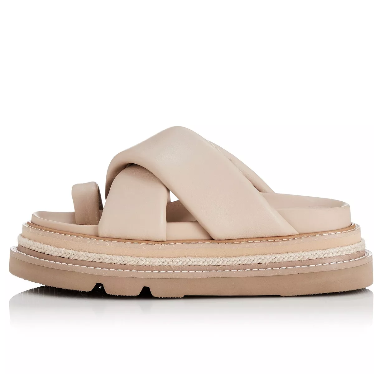 NEW Alias Mae ALIAS MAE Womens Venga Cream Leather Slides eBay