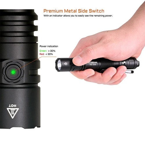 ACEBEAM TAC 2AA LED flashlight 1600 lumen 181 meters portable EDC flashlight - Picture 3 of 15