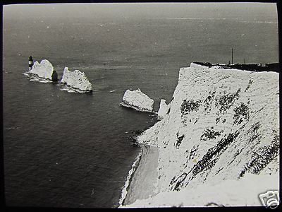 Glass Magic Lantern Slide THE NEEDLES NO3 C1890 ISLE OF WIGHT PHOTO IOW