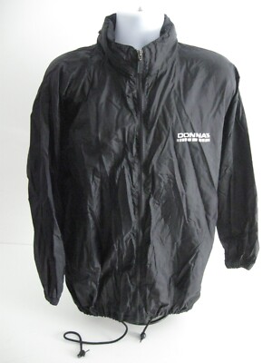 Donnay Men's Windbreaker Jacket Black Size S Lightweight Zip-Up