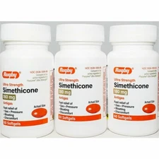 Rugby Simethicone Gas Relief 180mg 60ct -3 Pack (Compare to Phazyme) Exp 08-2027