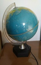 Mappamondo con luce Lampada GDP Spa Atlante Mappa Scrivania Studio Vintage