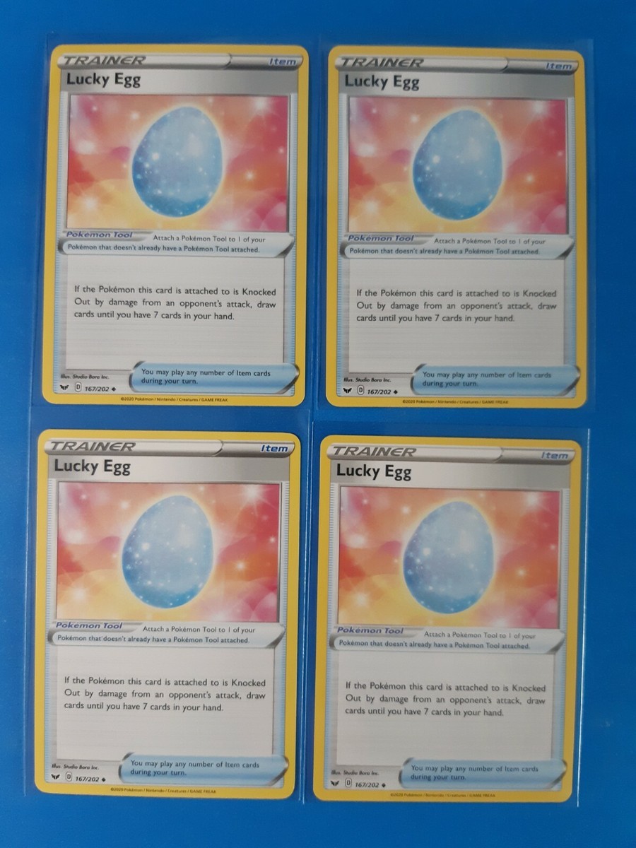 4x Lucky Egg 167/202 Pokemon card Sword & Shield uncommon NM