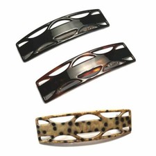 Women's Fashion French Barrette Ornate Elegant Long Rectangle New Made in France