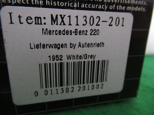 MATRIX 1952 MERCEDES-BENZ 220 LIEFERWAGEN BY AUTENRIETH SCALE 1:43 MX 11302-201 - Picture 9 of 9