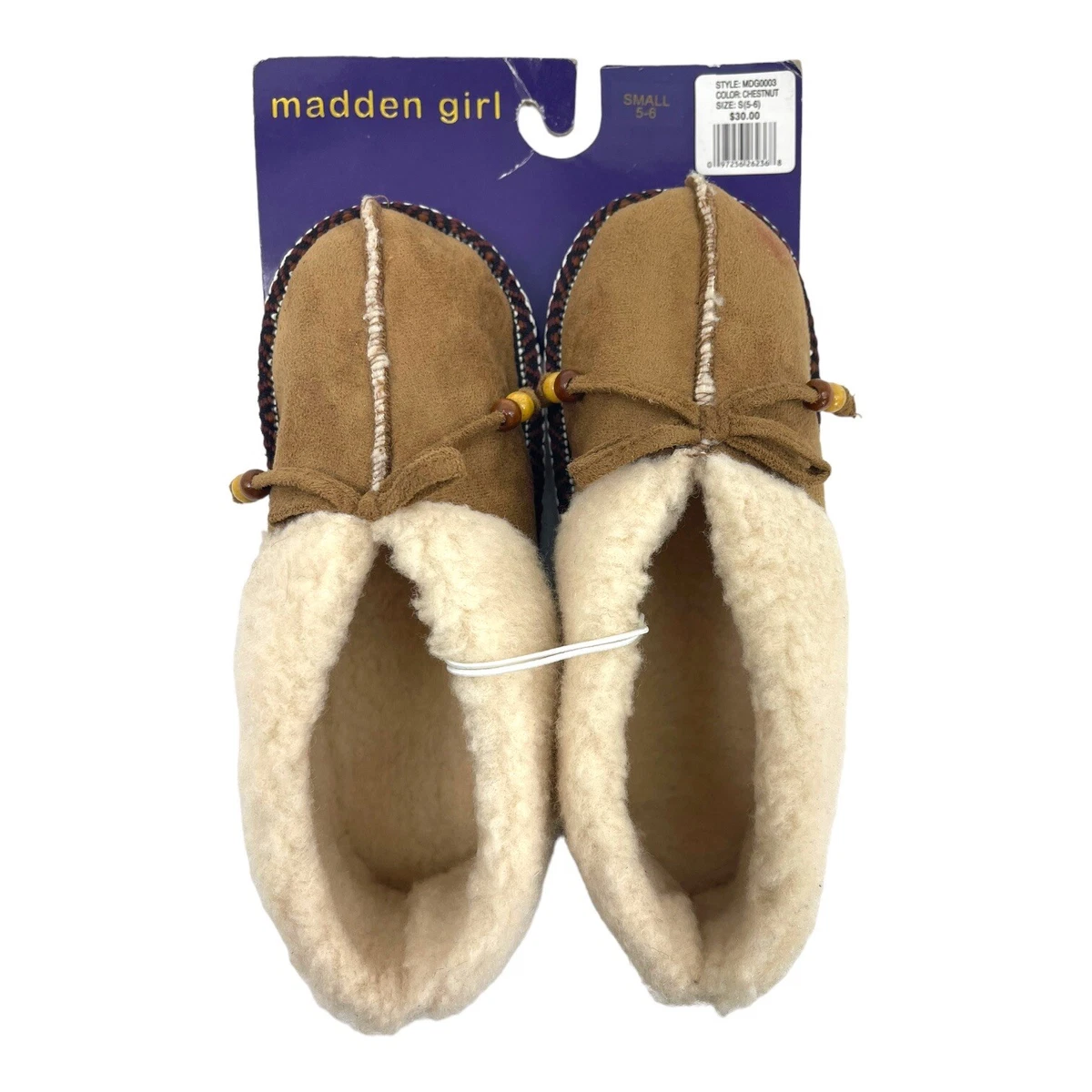 MADDEN GIRL Womens S 5 6 Lined Slipper Booties Embroidered Beads